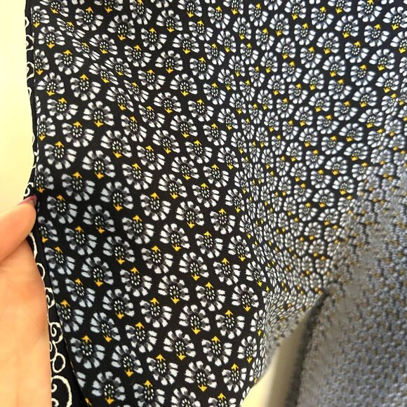 Ann Taylor LOFT Womens Pants Size Medium Elastic-waist Blue Yellow Casual Spring - Picture 2 of 13